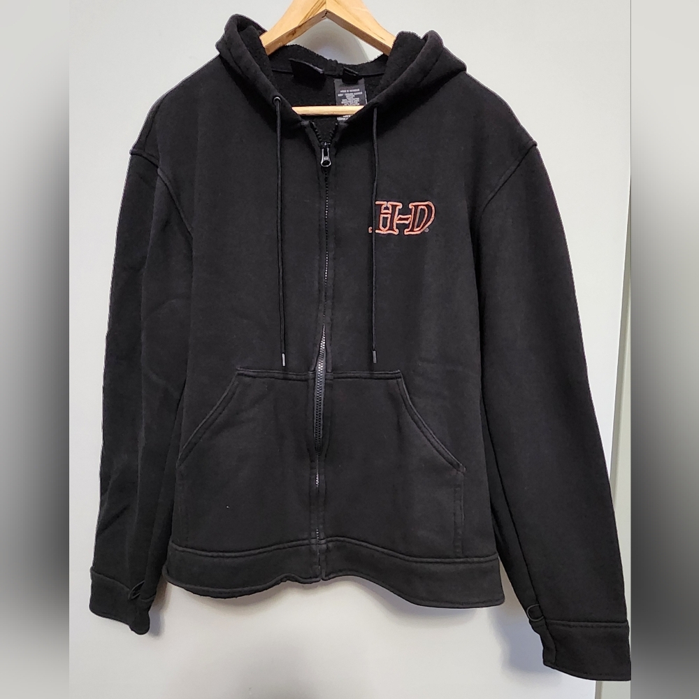 Harley Davidson Black Zip-Up Hoodie - Liner For Harley Leather Jackets Size XL